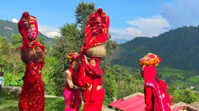  भाद्र शुक्ल पञ्चमी : बिरुडा भिजाएर सुरु गरियो गौरा पर्व 